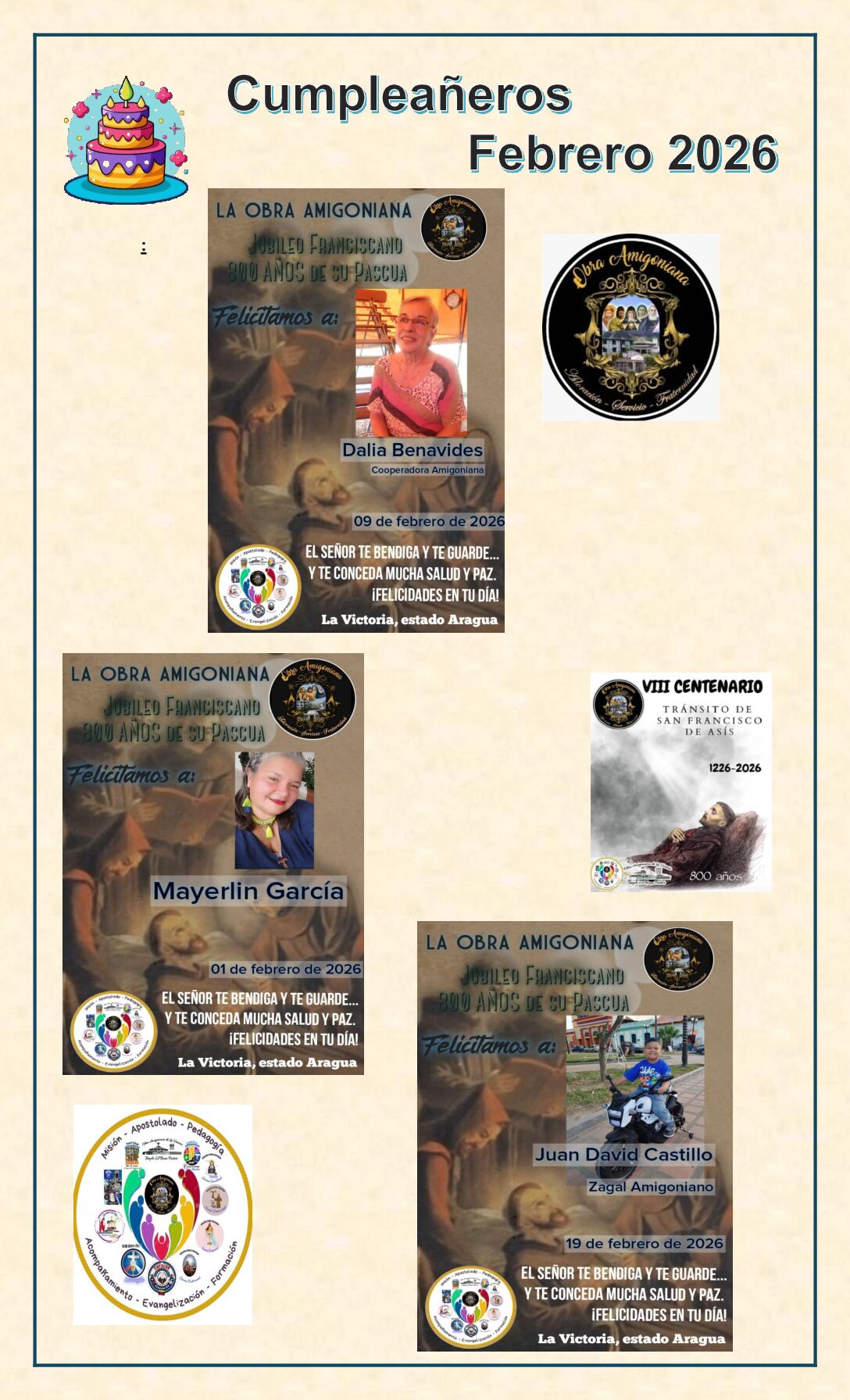 CUMPLEAÑEROS FEBRERO 2026