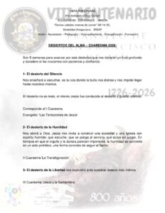 CUARESMA AMIGONIANA 2026