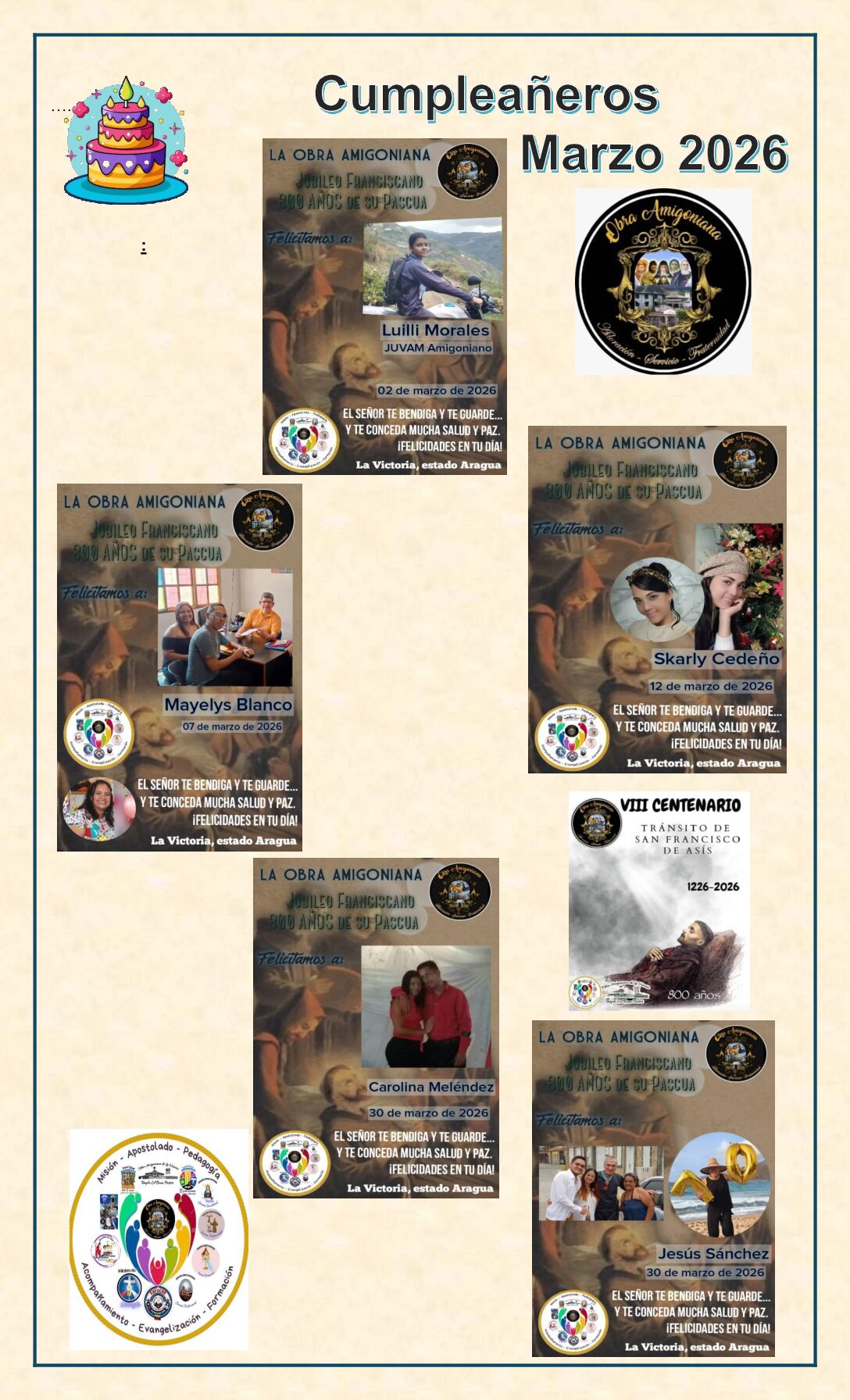 CUMPLEAÑEROS MARZO 2026